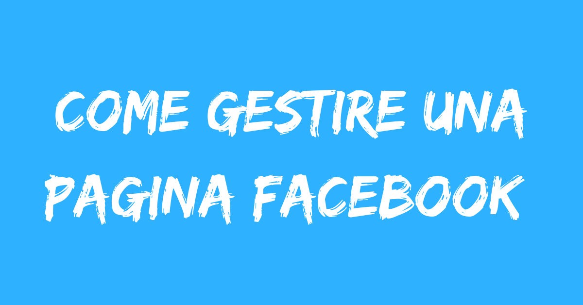 Gestire pagina facebook