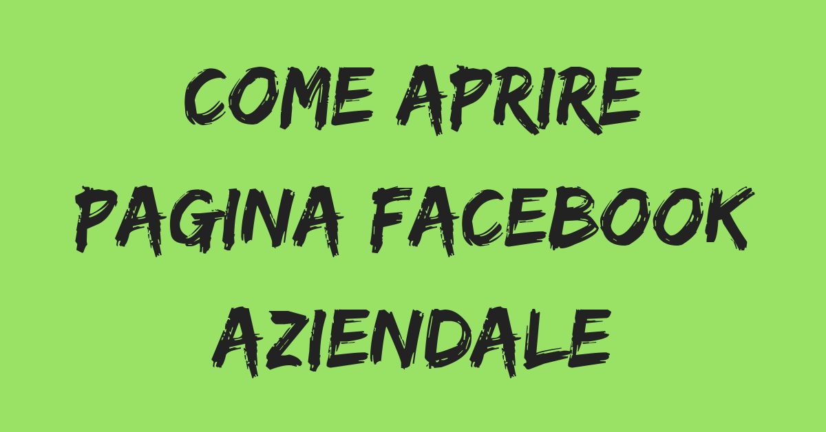 aprire pagina Facebook aziendale