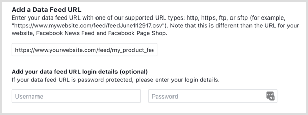 Facebook retargeting: aggiungi-URL