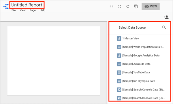 Google Data Studio: compilazione-dati