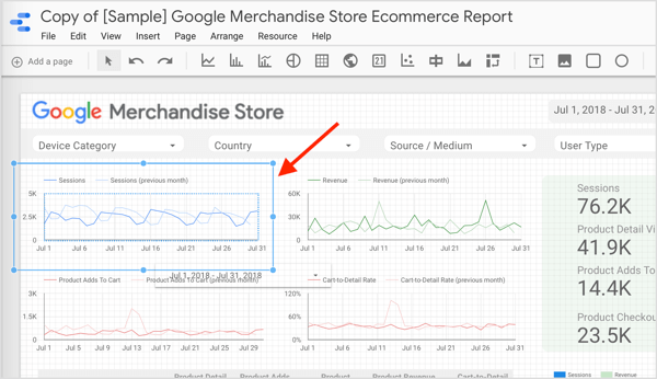 Google Data Studio: esempio