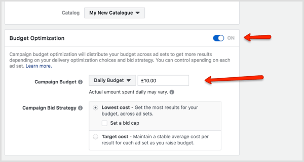 Facebook retargeting: modificare-il-budget