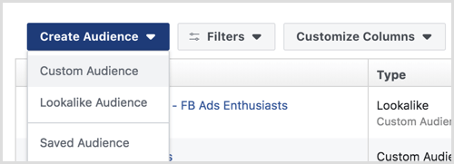 Facebook ads: pubblico-personalizzato