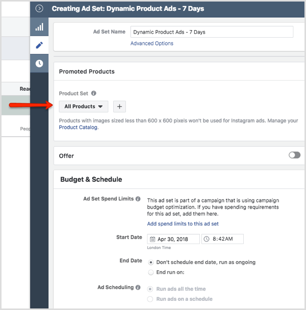 Facebook retargeting: scegliere-prodottobudget-e-pianificazione