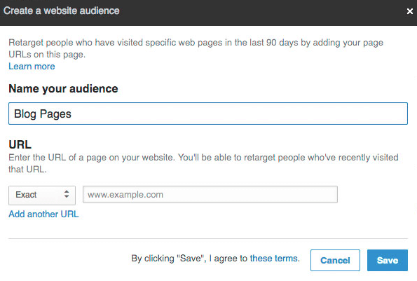 LinkedIn audience: Dai un nome al segmento di retargeting