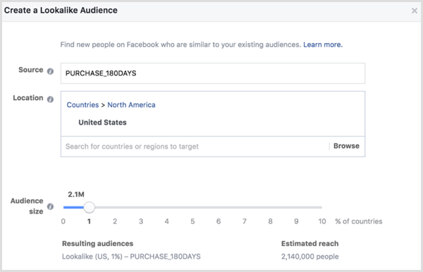 Ecommerce Facebook: fai clic sul pulsante Crea pubblico