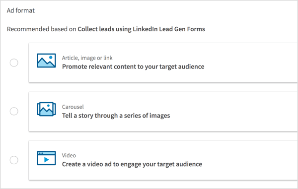 Linkedin marketing; formato della tua campagna di annunci