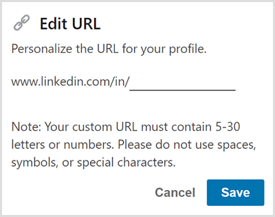 Come migliorare il profilo linkedin: personalizzare l'URL