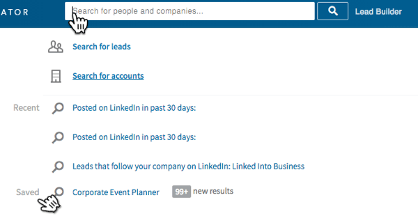 Linkedin Sales Navigator: trovare le ricerche salvate