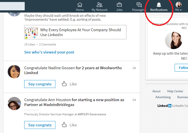 Marketing con linkedin: vedere le occasioni speciali nel tuo feed di notizie