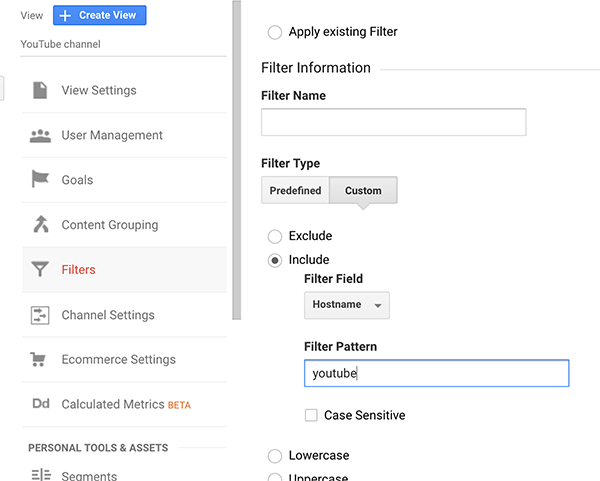 Youtube Google Analytics: salvare dati