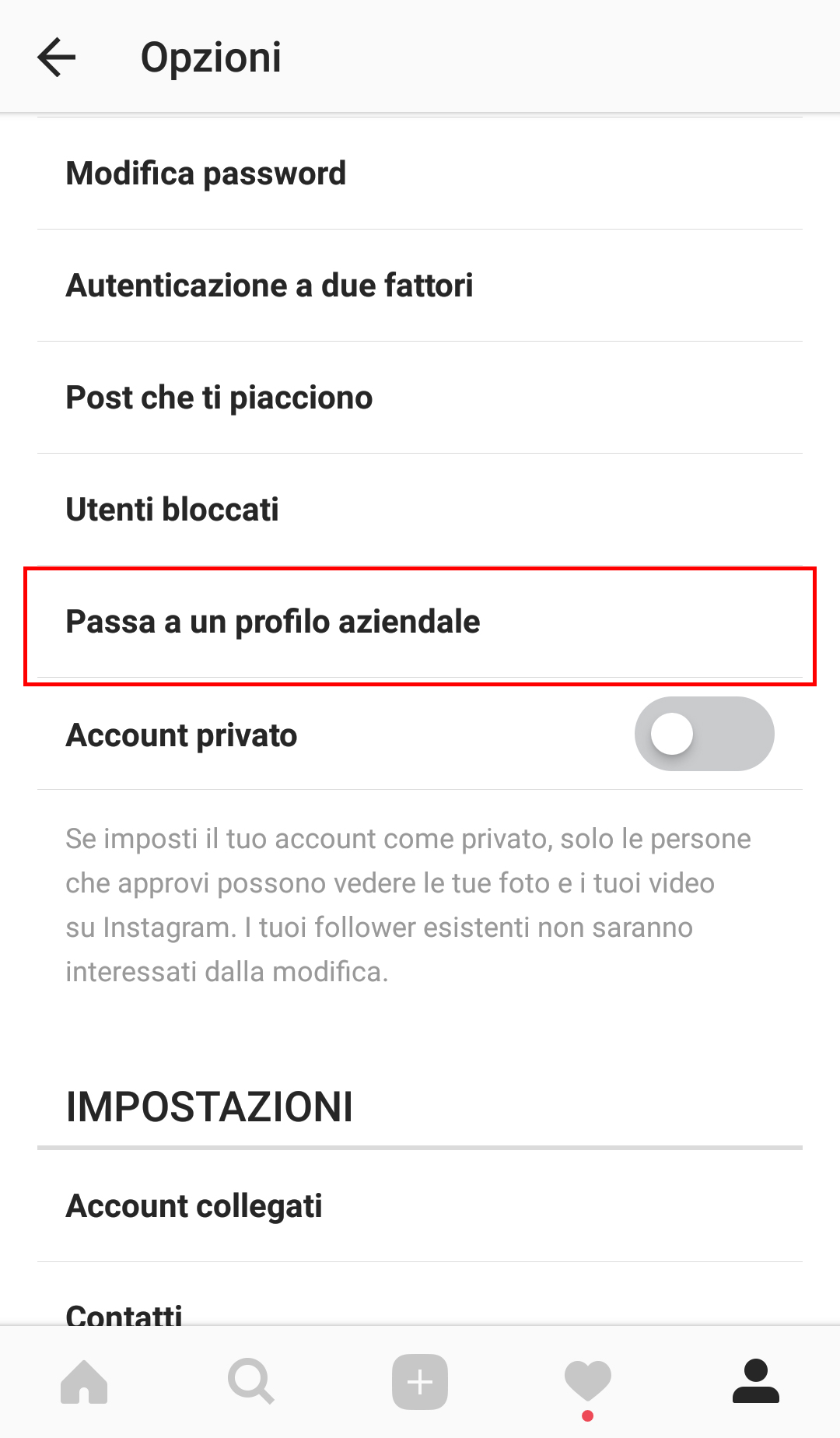 Come creare profilo aziendale instagram